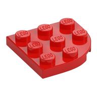 Plate Round Corner 3 x 3 — Red