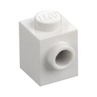 Brick Special 1 x 1 with Stud on 1 Side — White
