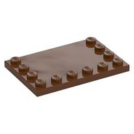 Plate Special 4 x 6 with Studs on 3 Edges — Reddish Brown