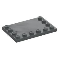 Plate Special 4 x 6 with Studs on 3 Edges — Dark Bluish Gray