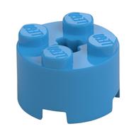 Brick Round 2 x 2 with Axle Hole — Dark Azure