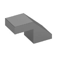 Slope 45° 2 x 1 with 2/3 Inverted Cutout and no stud — Metallic Silver