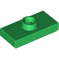 Plate Special 1 x 2 with 1 Stud with Groove and Inside Stud Holder (Jumper) — Green