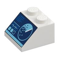 Slope 45° 2 x 2 with Computer Screen, Radar print — White