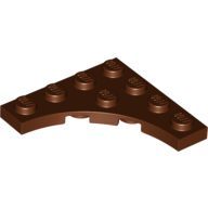 Plate Special 4 x 4 with 3 x 3 Quarter Round Cutout — Reddish Brown