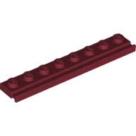 Plate Special 1 x 8 with Door Rail — Dark Red