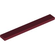 Tile 1 x 8 with Groove — Dark Red