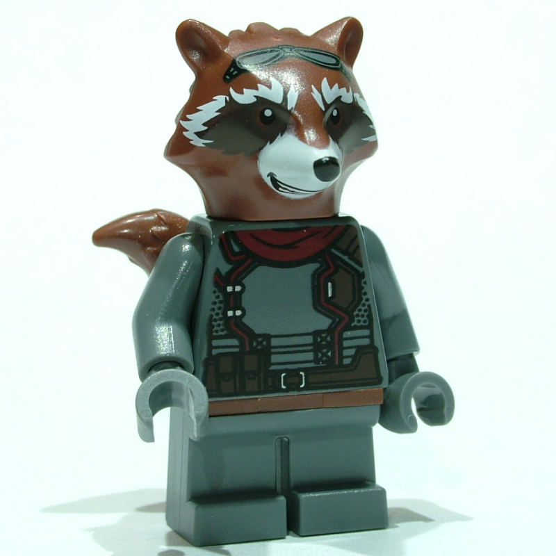 Rocket Raccoon - Dark Bluish Gray Outfit, Reddish Brown Head