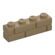 Brick Special 1 x 4 with Masonry Brick Profile — Dark Tan