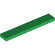 Tile 1 x 6 with Groove — Green