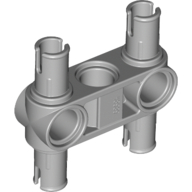 Technic Pin Connector Hub Perpendicular 3L with 4 Pins — Light Bluish Gray