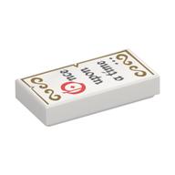 Tile 1 x 2 with 'Once upon a time...' and Gold Scrollwork Print — White