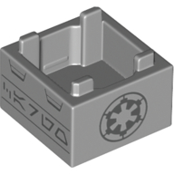Container Box 2 x 2 x 1 with Dark Bluish Grey Imperial Insignia print — Light Bluish Gray