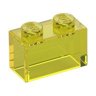Brick 1 x 2 without Bottom Tube — Trans-Yellow