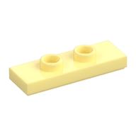 Plate Special 1 x 3 with 2 Studs with Groove and Inside Stud Holder (Jumper) — Bright Light Yellow