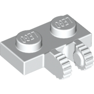 Hinge Plate 1 x 2 Locking with 2 Fingers on Side, 9 Teeth — White