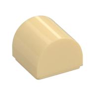 Brick Curved 1 x 1 x 2/3 Double Curved Top, No Studs — Tan