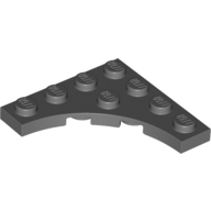 Plate Special 4 x 4 with 3 x 3 Quarter Round Cutout — Dark Bluish Gray