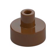 Tile Round 1 x 1 with Hollow Bar — Reddish Brown