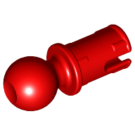 Technic Pin with Friction Ridges Lengthwise and Towball — Red