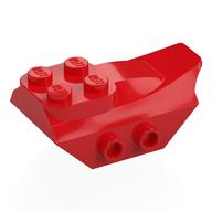 Brick Special 2 x 5 with Slope, Studs on Side — Red