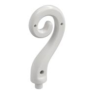 Animal Body Part / Plant, Tail / Vine Curled with Bar — White