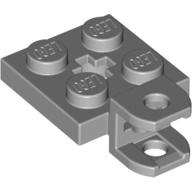Plate Special 2 x 2 with Towball Socket, Short, Flattened with Holes and Axle Hole in Center — Light Bluish Gray