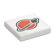 Tile 2 x 2 with Modern Classic Space Logo print — White
