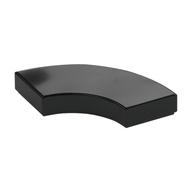 Tile 2 x 2 Curved, Macaroni — Black