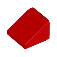 Slope 30° 1 x 1 x 2/3 (Cheese Slope) — Red
