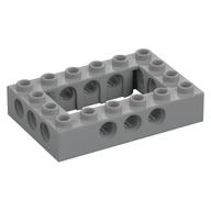 Technic Brick 4 x 6 with 2 x 4 Opening — Light Bluish Gray