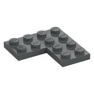 Plate 4 x 4 Corner — Dark Bluish Gray