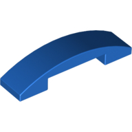 Brick Curved 4 x 1 Double with No Studs — Blue