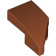 Brick Wedged, Curved 2 x 1 with Stud Notch Left — Dark Orange