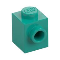 Brick Special 1 x 1 with Stud on 1 Side — Dark Turquoise