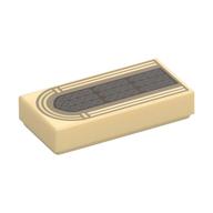 Tile 1 x 2 with Arched Window print — Tan