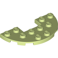 Plate Round Half 3 x 6 with 1 x 2 Cutout — Yellowish Green