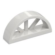 Window 1 x 4 x 1 2/3 with Spoked Rounded Top — White
