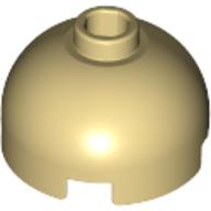 Brick Round 2 x 2 Dome Top, Blocked Open Stud, Bottom Axle Holder — Tan
