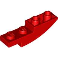 Brick Curved 4 x 1 Inverted — Red