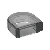 Tile Round 1 x 1 Half Circle — Trans-Black