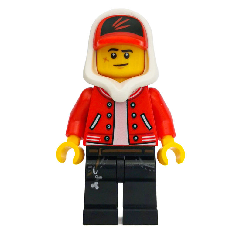 Jack Davids - Red Jacket with Cap and Hood (Lopsided Smile / Scared)