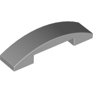 Brick Curved 4 x 1 Double with No Studs — Light Bluish Gray