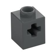 Technic Brick 1 x 1 with Axle Hole — Dark Bluish Gray