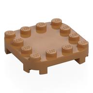 Plate Round Corners 4 x 4 x 2/3 Circle with Reduced Knobs — Medium Nougat