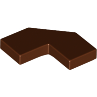 Tile Special 2 x 2 Corner with Cut Corner - Facet — Reddish Brown