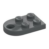 Plate Special 3 x 2 with Rounded End, Hole — Dark Bluish Gray