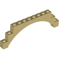 Brick Arch 1 x 12 x 3 Raised Arch with 5 Cross Supports — Tan