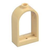 Window 1 x 2 x 2 2/3 with Rounded Top — Tan