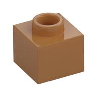 Plate 1 x 1 x 2/3 with Open Stud — Medium Nougat